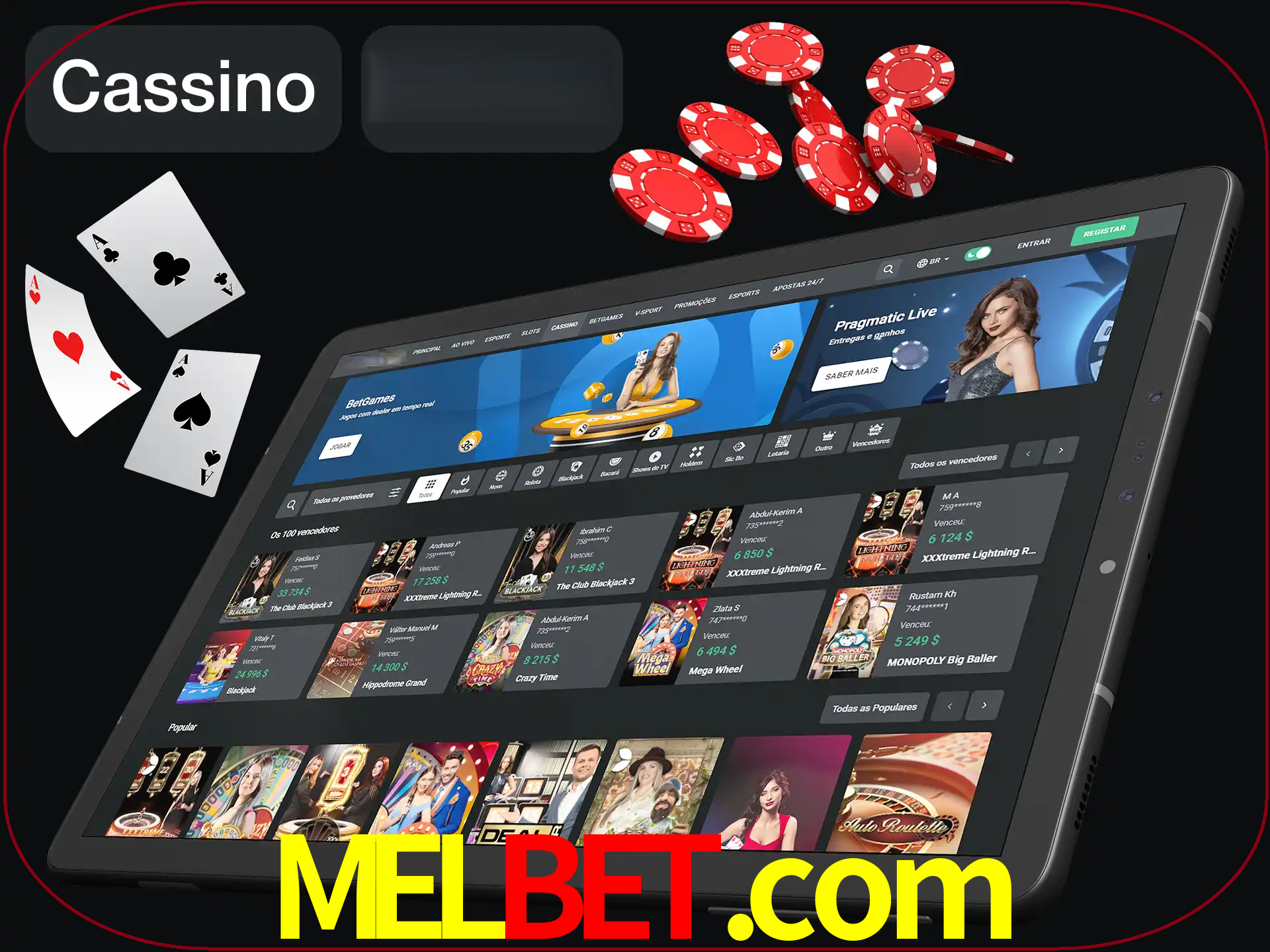 Jogue vários jogos de cassino em nosso cassino.