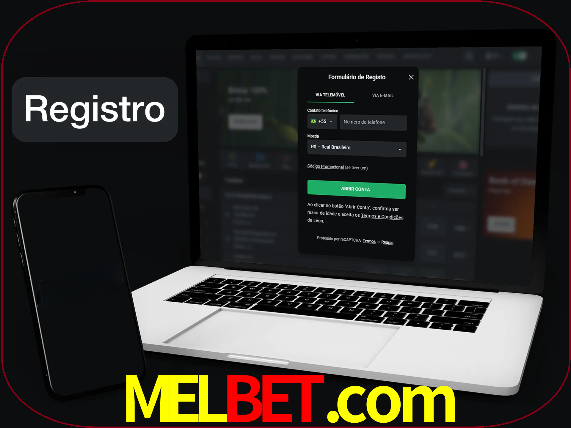 O registro na LeonBet é simples.