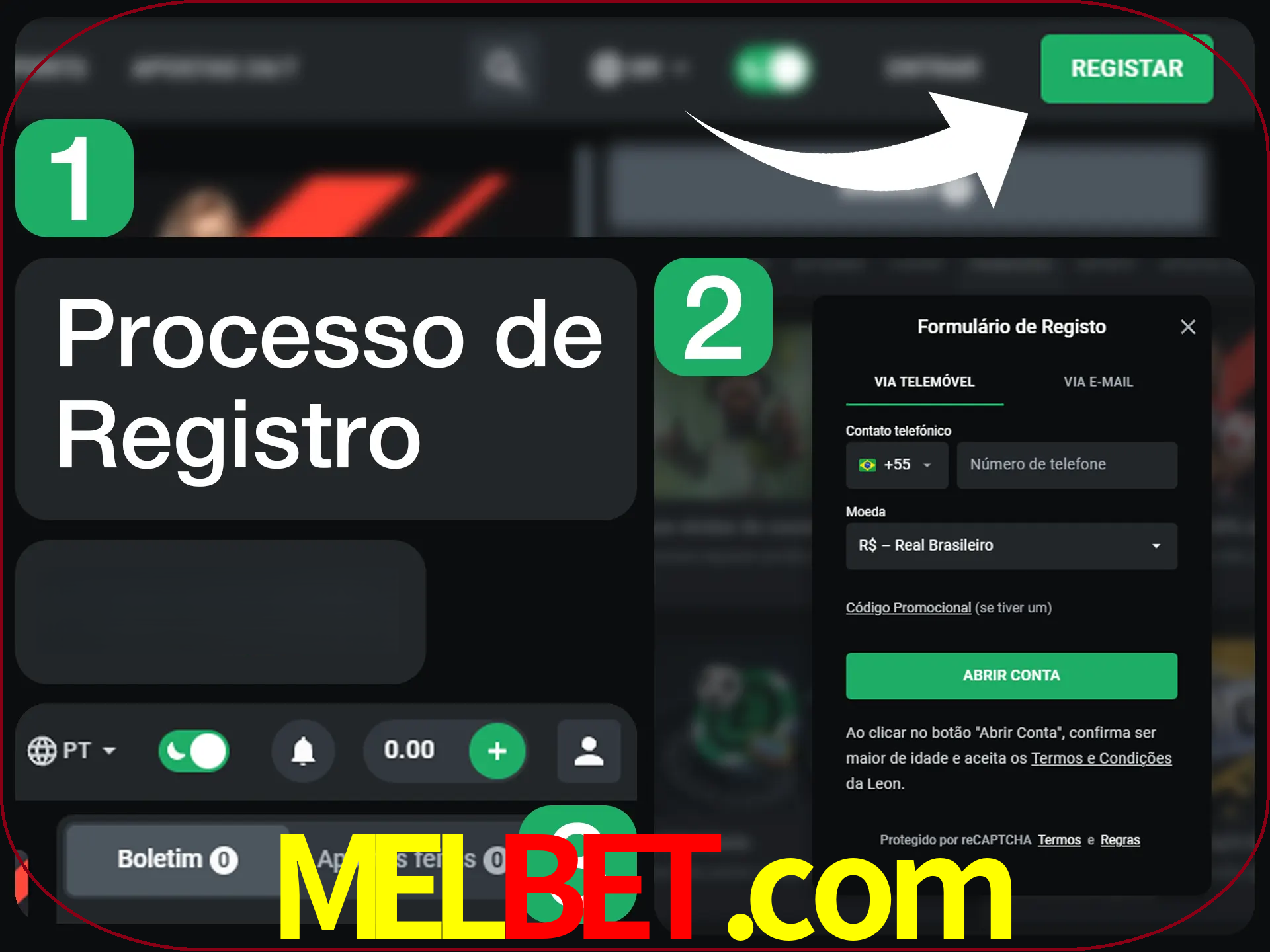 O processo de registro na LeonBet é simples.